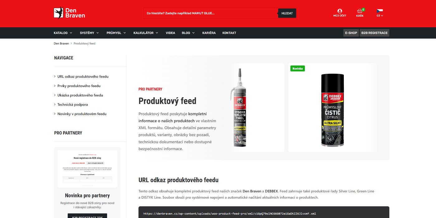 produktový feed den braven